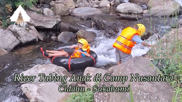 river tubing anak di camp nusantara cidahu - sukabumi
